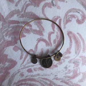 Gold Alex and Ani bracelet “M” charm